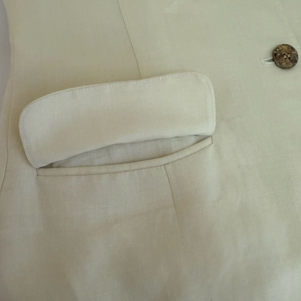 81st & Park - Vintage Ivory Linen Blend Blazer - size S - Picture 8 of 9